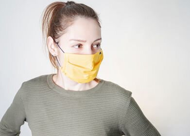 Mund-Nasen-Maske 2-Lagig PRX Texton PP + Vorfilter aus 100 % Baumwolle mit LOGO-Motiv, Packung -100 Stck.