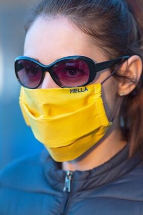 Mund-Nasen-Maske 2-Lagig PRX Texton PP + Vorfilter aus 100 % Baumwolle mit LOGO-Motiv, Packung -100 Stck.